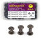 Alloygold 75 Sets Gun Black Chicago Binding Screws Assorted Kit ，3 Sizes of Round Flat Head Stud Screw Nail Rivet Chicago Button DIY Leather Decoration Bookbinding（M5*6,10,12）