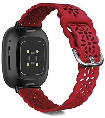 Ginkgonut Hermosa correa deportiva delgada de silicona compatible con Fitbit Sense / Fitbit Versa 3 bandas para mujer, correa de silicona suave de repuesto para reloj inteligente Versa 3 Sense para