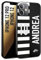 CUSTOMIZZA - Custodia cover nera morbida in tpu compatibile per iPhone 12-12 PRO personalizzata calcio football nome e numero calciatori bianconera