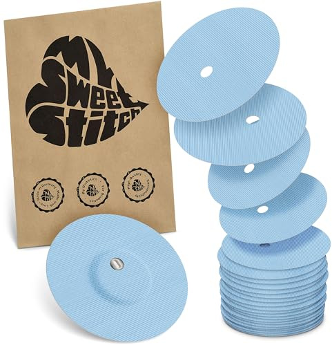 MySweetStitch - 25 x FreeStyle Libre 3 cerotti sensore, Overpatch rotondo Ø 60mm, con foro di ventilazione, cerotto impermeabile, traspirante, delicato sulla pelle, Ice Blue