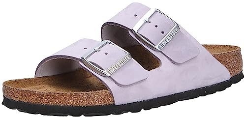 Birkenstock Unisex Arizona SFB Purple Fog, Nubuck Leather FLIP Flops, 38 EU
