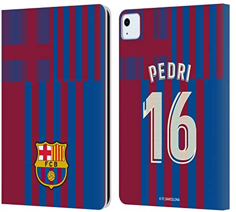 Head Case Designs Licenciado Oficialmente FC Barcelona Pedri 2021/22 Jugadores Inicio Kit Grupo 1 Carcasa de Cuero Tipo Libro Compatible con Apple iPad Air 2020/2022