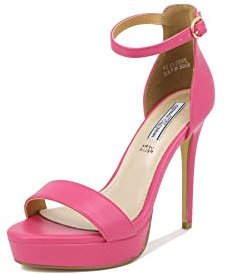 QUEEN HELENA Sandalias elegantes con plataforma de tacón de aguja para mujer ZM9349, fucsia, 40 EU