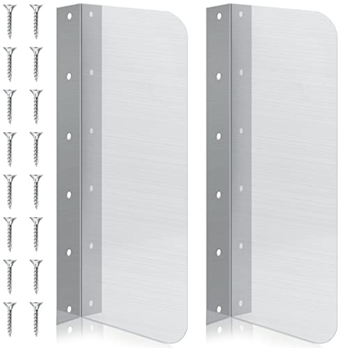 Therwen 2 Pcs Stainless Steel Side Splash Guard for Sink 15 x 6 Inch Wall Mount Guard with Screws Commercial Restaurant Hand Sink and Compartment Prep Sink Kitchen Sink Splash Protector Supply