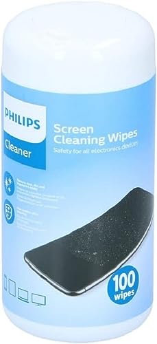Philips Lot de 100 lingettes de nettoyage pour écran et lunettes - Sans traces - Verrouillables