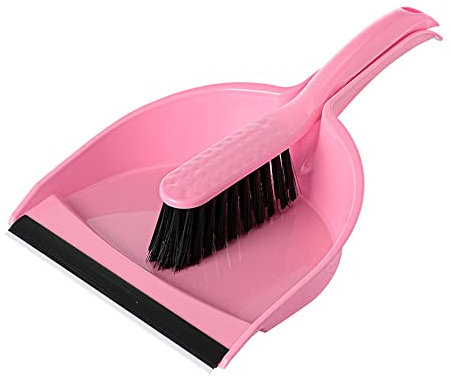CHUANGOU Escoba de Cepillo,Juego de Recogedor y Cepillo,para Escritorio, Automóvil Y Desechos De Animales.(Rosa)