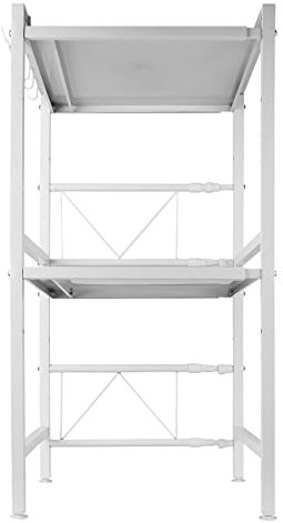 HUOLE Étagère de Cuisine sur Pieds pour Micro-Ondes Étagère métallique en Bois et Acier, avec 3 tablettes-65 * 54 * 30cm-Jaune Noyer
