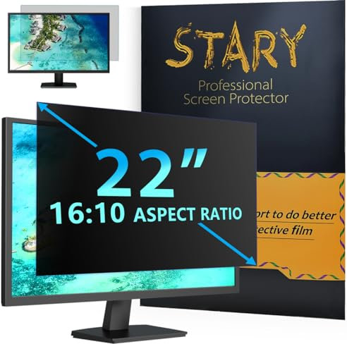 STARY Computer Privacy Screen 22 Inch for Widescreen 16:10 Monitor, Removable Anti Glare Blue Light Scratch Screen Protector Film, Data Confidentiality Shield [1 Pack]