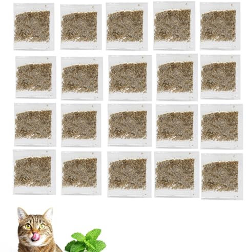 Herbe à Chat Séchée, Menthe a Chat Naturelle, 20 Pièces Cataire pour Chats, Herbe à Chat pour Chats Premium, Utilisée comme Collation Ou Remplissage Jouet Chat ou comme Collation, 40g