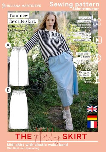 Schnittmuster Einfacher Rock Damen (Gr. XS-XXXL) Papierschnittmuster mit Nähanleitung zum Nähen