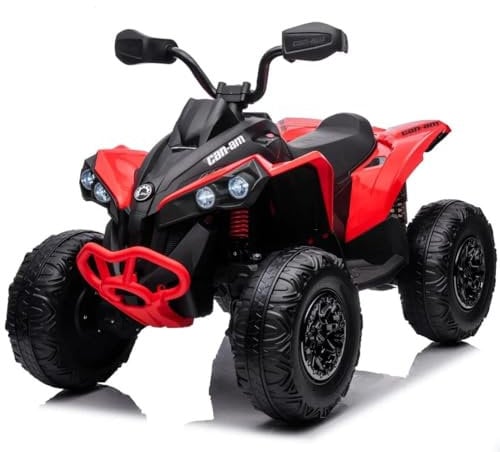 FINOOS Quad Electric Enfants 24V, Can-am Renegade, Voiture Electrique Enfants 4x4, lumières LED, 24V, Moteurs 4 x 200W Batterie: 24V 7Ah, Roues Souples en EVA, (Rouge)