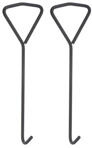 sourcing map 2pcs 15.8 Manhole Hook Versatile Manhole Cover Lifter Heavy Loading Carbon Steel Lid Puller with Rotated Handle for Manhole Covers & Storm Drain Cover, Black