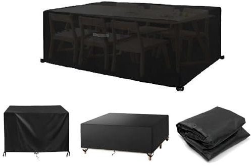 Schutzhülle Gartenmöbel-Abdeckung Für Gartenmöbel 265x70x105cm Abdeckplane Wasserdicht Gartenmöbel-Rechteckig/Quadratisch Schwerlast 420D Oxford Schneeschutz Staubdicht Anti-UV Mobel Abdeckung