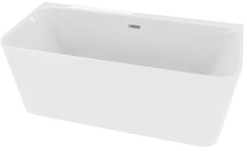 LAVITA Freistehende Wandbadewanne Mensola 1500 Acryl 150x80x60 cm Badewannen Rechteckige Form Moderne Acryl-Wanne Freistehend 2 Personen 265 L Antimikrobielle Beschichtung Weiß Glanz