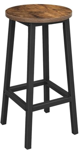 Begryf Barhocker Holz, Stehhocker, Küchenhocker mit Metallgestell, rustikale Holzoptik, Stabiler Holzhocker für Küche Bar Theke, Industrial Design, moderner Hocker platzsparend & pflegeleicht