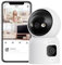 ZOSI Dual-Lens WLAN Überwachungskamera Innen 2MP+2MP, Taste/OK-Geste-Anruf, 2 Wege Audio, KI Personenerkennung und Verfolgung, Farbnachtsicht, C528D