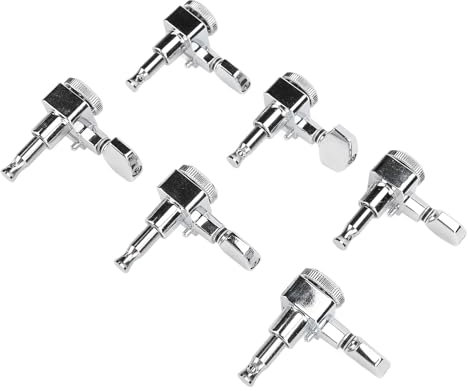 [6R-Mechaniken] Metall, Schnelle Abstimmung, Einfache Installation, Entwickelt für Akustikgitarren, 6 Stück, für Rechtshänder-Gitarren, Metall