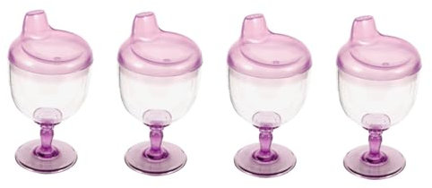 Vaguelly 4 Pz calice bottiglia per tazza da allenamento tazza per bambini biberon calici per bambini tazza per bevande bottiglie d'acqua per bambini tazza per neonati plastica Viola,porpora