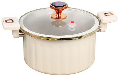Marmite en émail 5L Micro autocuiseur antiadhésif avec verrouillage sécurisé Marmite en émail anti-déversement avec couvercle Joint en silicone Marmite à pression pour la cuisson Marmites en émai