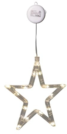Samuel ALEXANDER 20cm Battery Operated Light up Christmas Star Window Decoration with Warm White LEDs