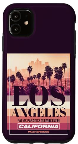 Hülle für iPhone 11 Los Angeles California Palms Skyline, Los Angeles California