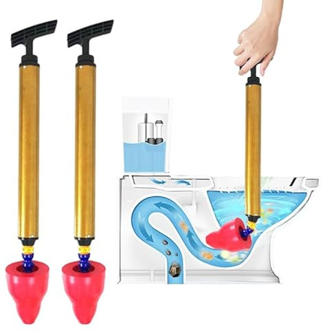 Pompa Stura Scarichi a Pressione, Stura WC, Stura Lavandini e Scarichi, Igienici Stantuffo lavello Fogna Dredge Strument, Stantuffo per Toilette Ad Alta Pressione per Disintasare WC Lavello Vasca (1)