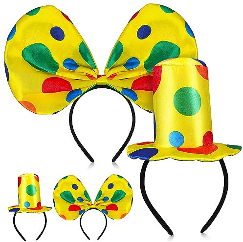DECHOUS 2sätze Clown Hüte Mit Passendem Kopfband Lustige Kostüm Requisiten Für Halloween Und Geburtstagsfeiern Und Atmungsaktiv Einzigartiges Design Für Auffällige Auftritte