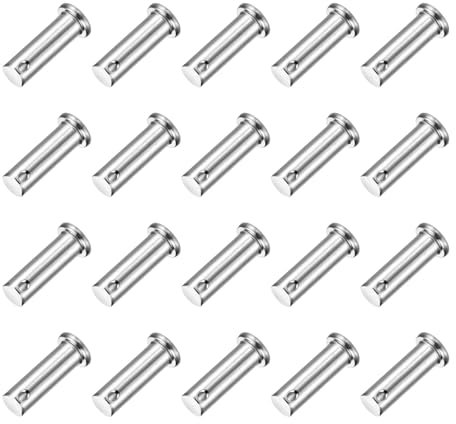 QUARKZMAN 20 Stück Steckbolzen M10 x 30mm Einloch Splintbolzen, 304 Edelstahl Flachkopf Anhängersplintbolzen für Anhängerverschluss, Mechanikerreparatur, Möbelinstallation, Industrieanlagen