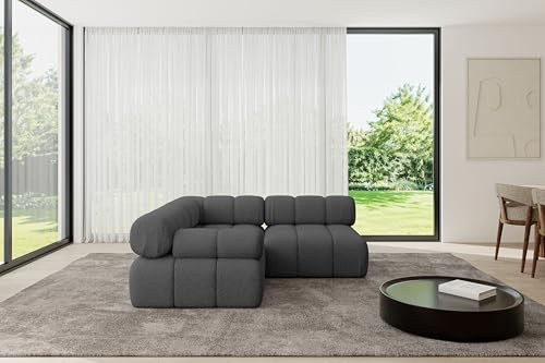 ALTDECOR Modulares Sofa Ecksofa in L-Form Corner modular Sofa Eckcouch Couch Wohnlandschaft Cauchsofa Polstersofa Mende-L1-190x190x70 cm Grau