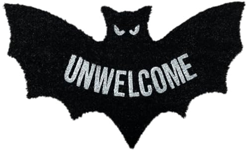 DONGKER Unwelcome Bat Door Mat,Anti-slip Halloween Bath Rug for Kitchen Bedroom Front Door Halloween Decorations