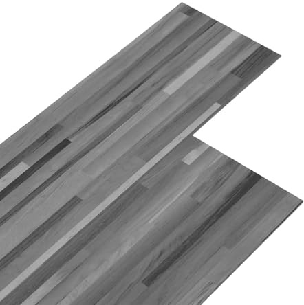 vidaXL Bodenplanken Gestreiftes Grau 5,02 m² 36 Stk. PVC