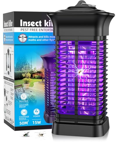 Insektenvernichter Elektrisch, Mückenlampe Fliegenfalle mit UV-Licht, Mückenfalle Elektrisch Insektenfalle Wasserdicht IPX4, Wirksam zum Reduzieren Fliegender Insekten für Innen Außen und Gärten