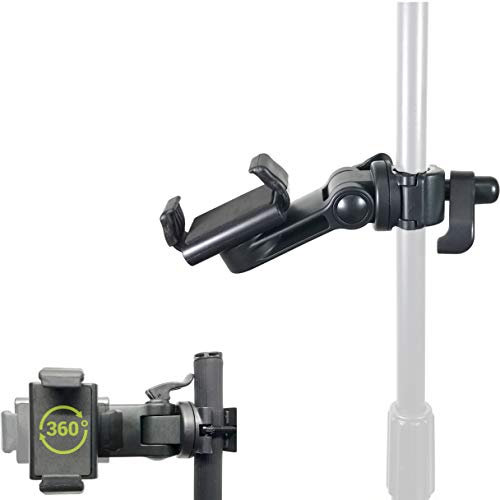 ChargerCity Music Pro Lyric Pole Bar Microphone Boom Mic Stand Mount for All Smartphones (Holder Opens up to 3.5 & Great for Zoom Video)