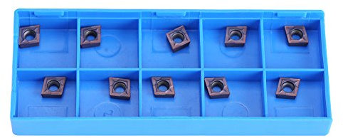10Pcs CNC Blade Inserto in Metallo Duro, CCMT060204 VP15TF Utensili Tornio CNC Inserti per Tornio con Scatola