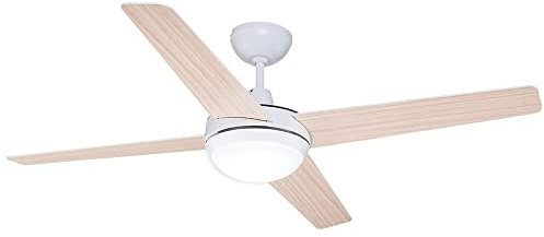 EDM 33809 Ventilador de Techo Modelo Chukotka 28W, Madera/Blanco, 132 cm