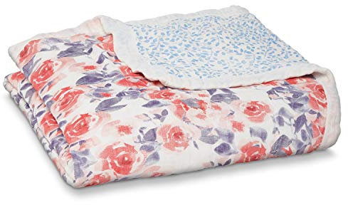aden + anais Silky Soft Dream Blanket - Watercolour Garden, Mehrfarbig, 9332G, 120x120cm