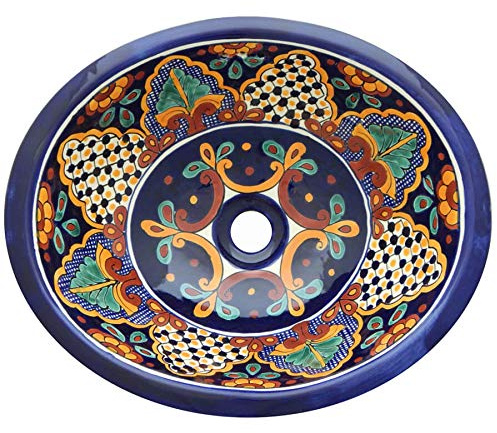 Talavera Mexikanische Handbemalte Keramik Waschbecken 23