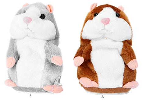 STOBOK 2 Stück sprechender Hamster Maus Plüschtier Nach Sagen plüsch Hamster wiederholt was du sagst Talking Hamster Interaktives Spielzeug für Kinder Jungen Mädchen Geburtstag Geschenk 16CM