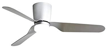 TODOLAMPARA - Ventilador de techo con luz LED 18W motor DC modelo KOCHI color Plata, 3 tonalidades de luz con memoria, 3 aspas, 5 velocidades, control remoto, temporizador, silencioso y bajo consumo