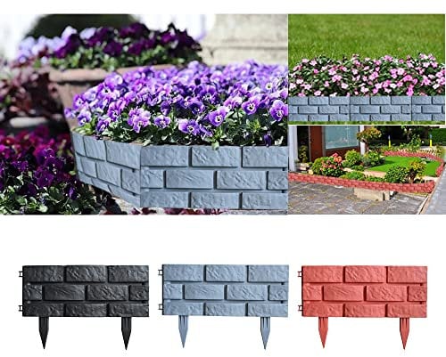 RAM ONLINE Kit de Bordure de pelouse Effet Brique Grise