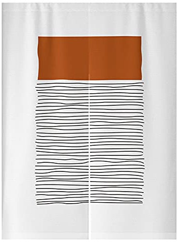 Hiseng Japanischer Gardinen Noren Tür Vorhang, Leinen Partition Türvorhang Restaurant Home Schlafzimmer Vorhang Wand Tapisserie, für die Heimtextilien Raumteiler (braun,90x200cm)