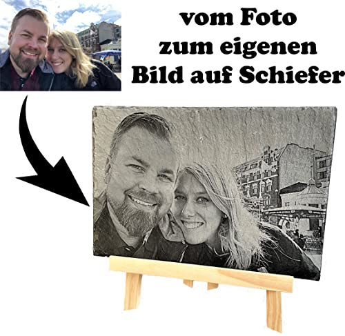 Jackplott Dein Foto als Lasergravur auf Schieferplatte - Schiefertal - persönlich und individuell.(30 x 20 cm)