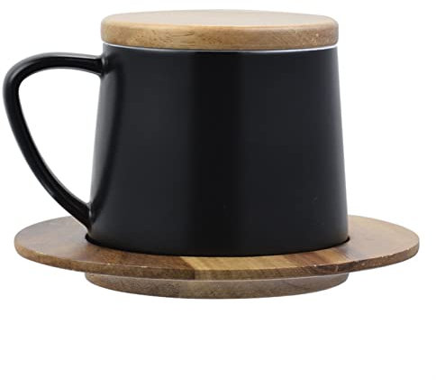 Single Cupe Set Style Européen avec couvercle et Coaster Eau de l'eau Coupe d'eau simple Simple Tasse en céramique de l'après-midi Tasse Tea Cupe Set Office Single Coupe Couple Couple Couple tasse à c