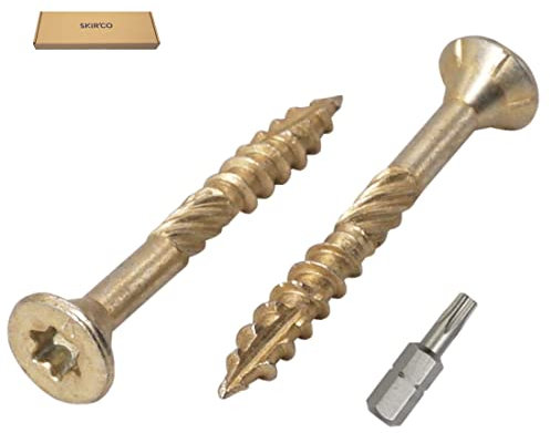 SKIR'CO Confezione da 400 viti universali in acciaio zincato, 4,0 x 30 mm, testa svasata, testa torx, tipo 17, viti per truciolare (400, 4,0 x 30 mm)