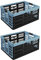 2X Stabile Profi Klappbox 45L - 54 x 37 x 28 cm - Einkaufskiste klappbar mit Soft-Griffe - Transportkiste stapelbar, Blau/Graphit