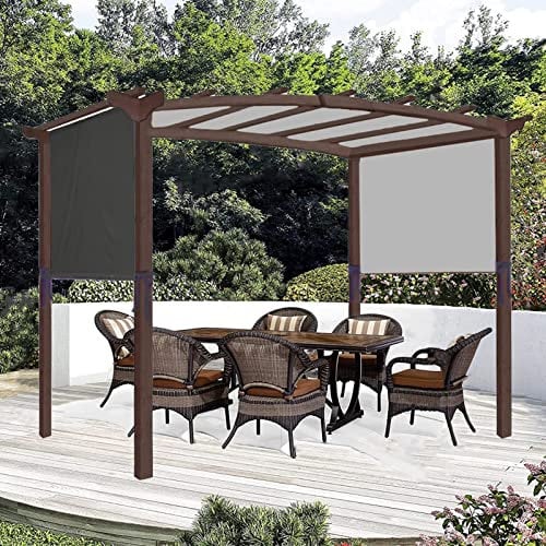 Copertura universale impermeabile per pergola, copertura pergolato di ricambio, copertura per gazebo pergola con 4 cinghie di fissaggio, copertura pergola per struttura curva pergola (5,2 x 2 m, nero)
