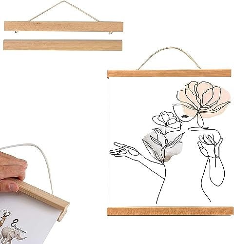 KARELLS Porte-affiche, Cadre Magnétique de Photo en Bois, Moderne Photo de Bricolage Magnétique en Bois pour Afficher Peinture Tableau Dessin Décoration pour Mur (Taille : 21cm)