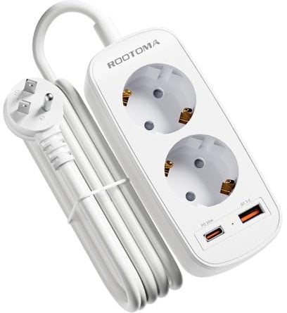 USA Adapter Steckdose, Reiseadapter mit PD20W USB Schnellladung, Deutsch zu US Adapter Steckdose 2-Fach mit 1,5M Steckdosenadapter für USA, Kanada, Mexiko, Thailand, Typ B Reiseadapter Amerika