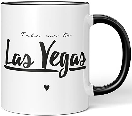 JUNIWORDS Tasse, Take me to Las Vegas, Schwarz (1007815)