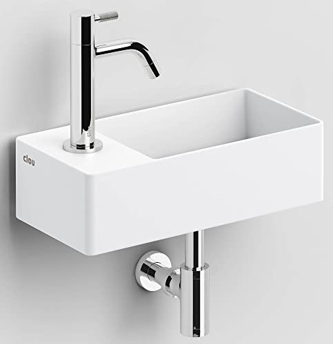 CLOU New Flush 3 Waschbecken Links 35x18x10 cm Matt-Weiß Aluite